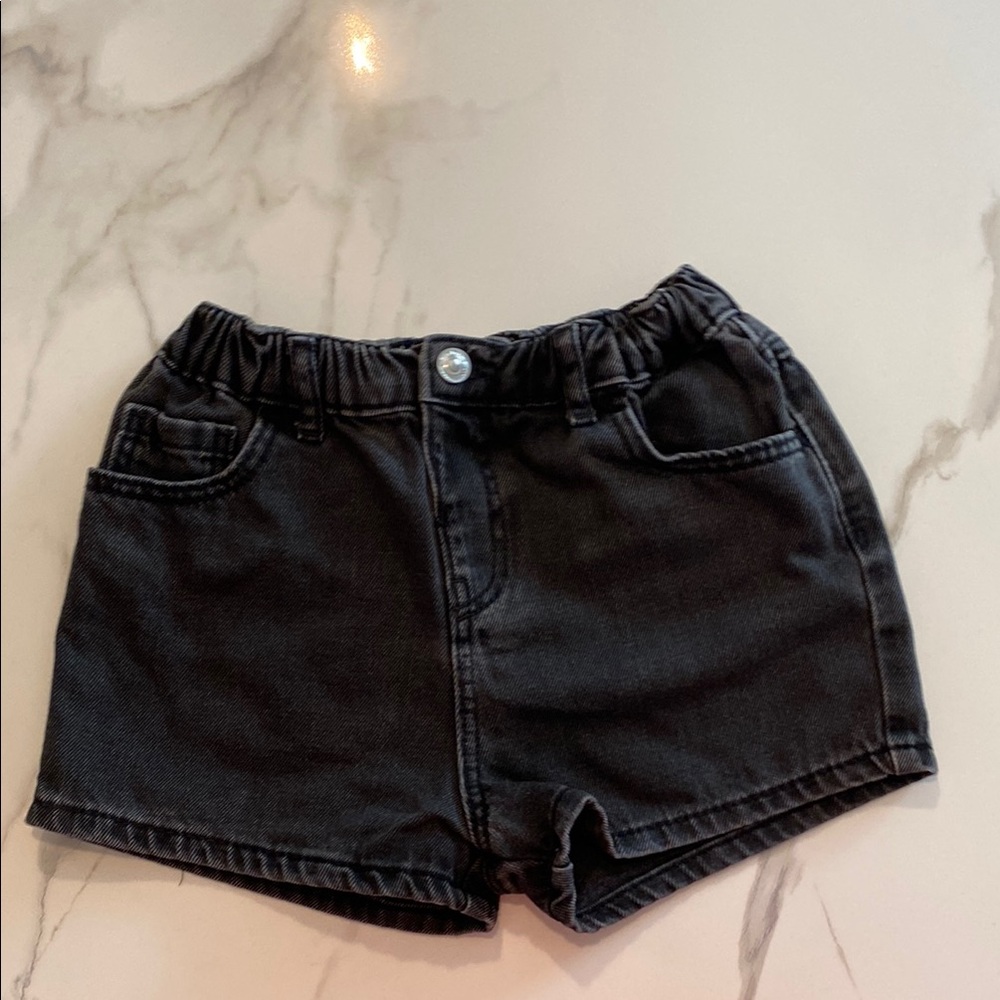 Zara kids black denim shorts little girls size 3/4 years